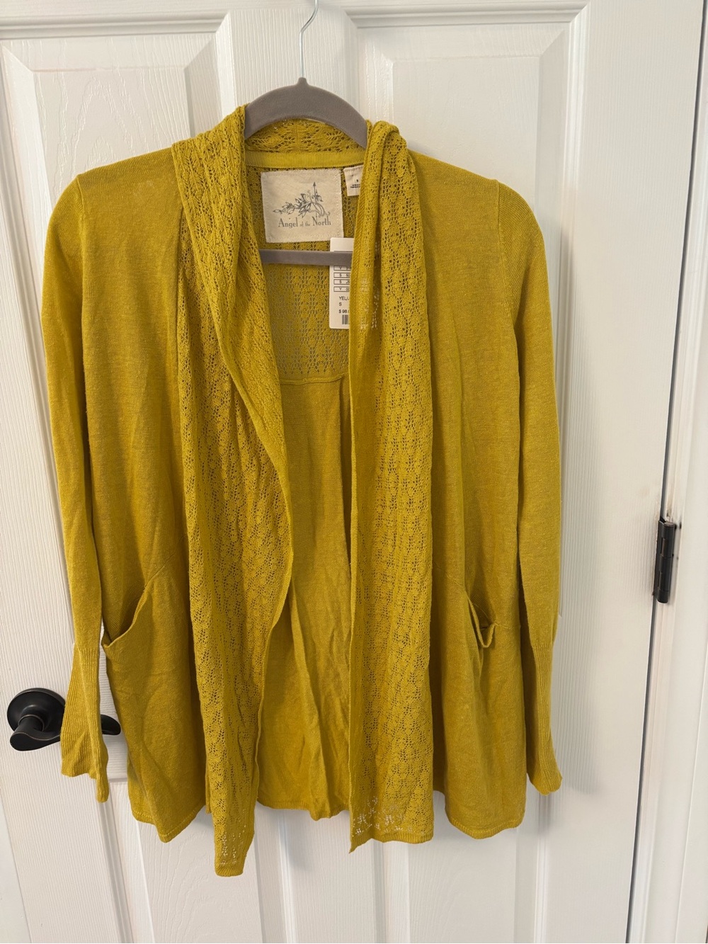 NWT Angel Of The North Mustard Open-Front Cardigan